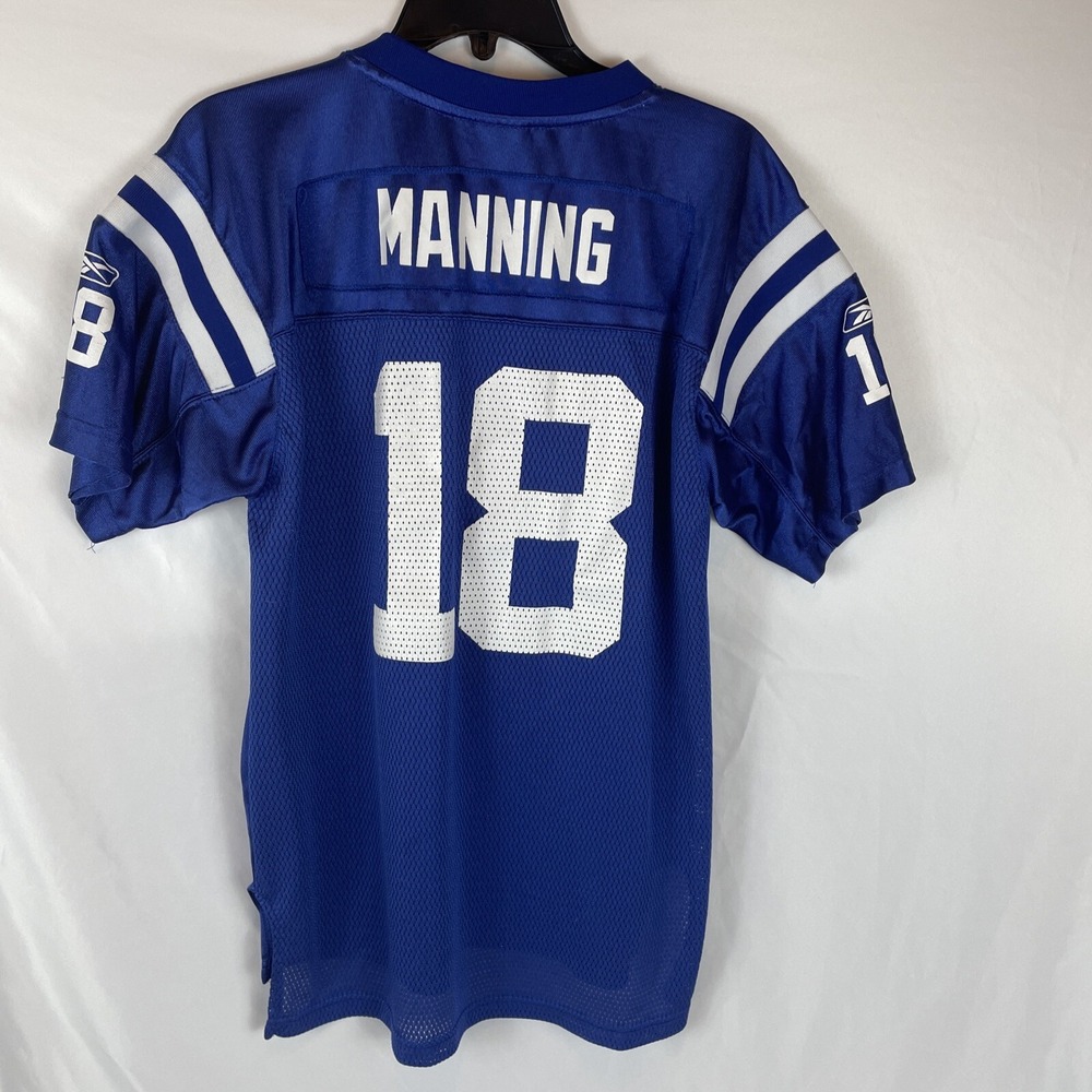 Reebok On Field Manning #18 Indianapolis Colts Jersey Blue Youth XL